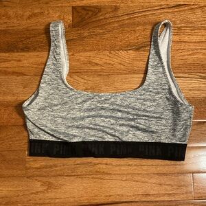 PINK Victoria's Secret Heathered Gray Sports Bra